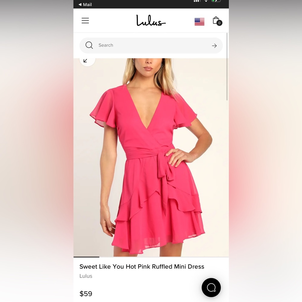 Lulus BRAND NEW WITH TAGS Lulus Hot Pink Ruffle Mini Dress